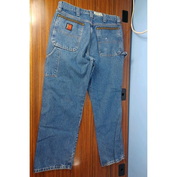 Wrangler Riggs Workwear Jeans Denim Size 34/30 Construction Tough Durable Blue - Picture 7 of 12